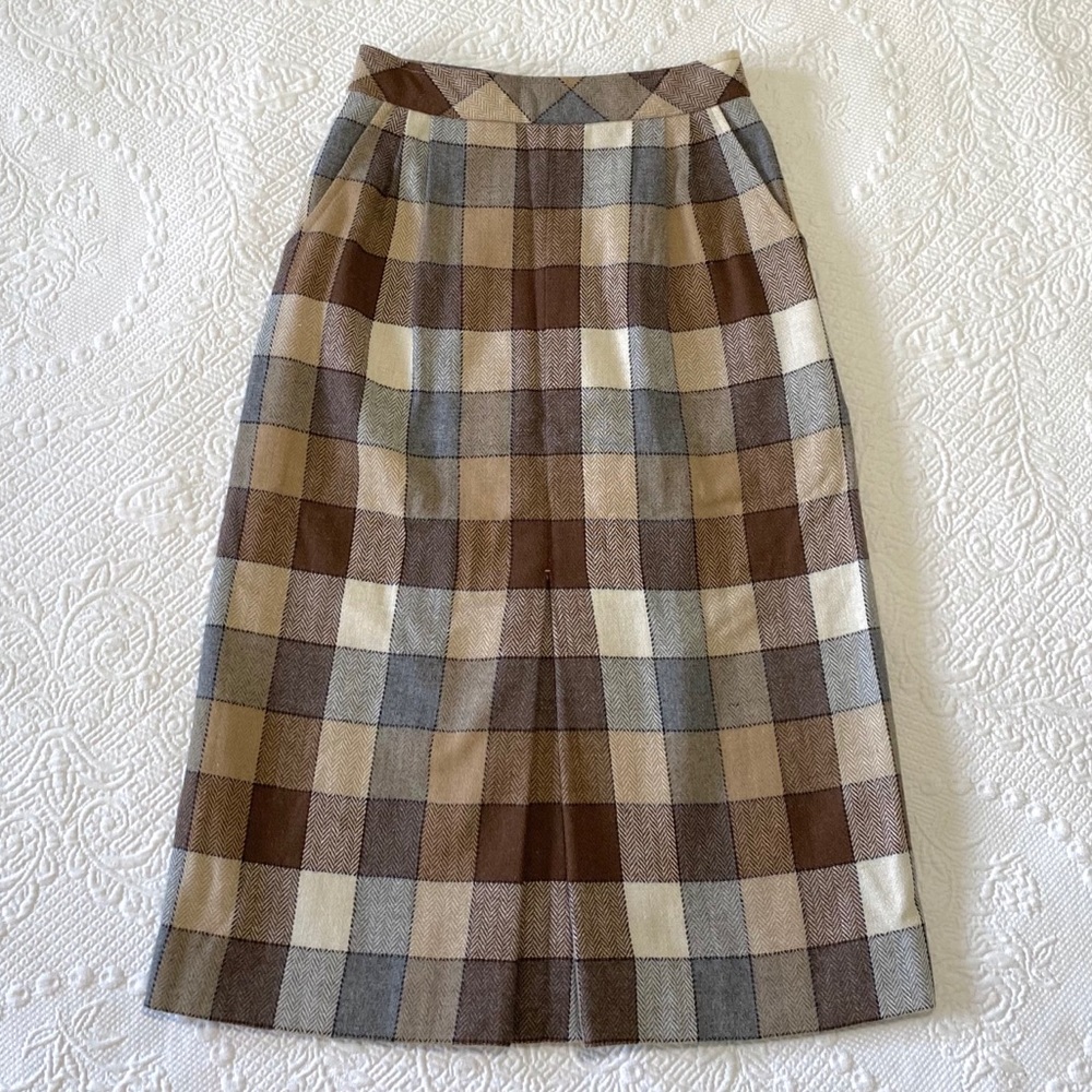 one-of-a-kind patchwork midi skirt